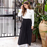 Black Shirred Pocket Skirt