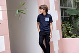 Perfect Petals Navy Polo
