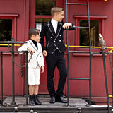 Black Pants With Ivory Velvet Detail