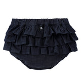 Baby Girls Dark Denim Ruffle Bloomers