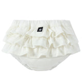 Baby Girls White Denim Ruffle Bloomers