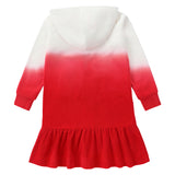 Red Hooded Terry Dress