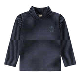 Baby Slate Blue Striped Mock Neck