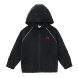 Girls Black Raincoat with White Trim