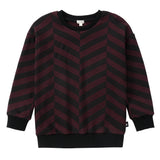 Maroon Zig Zag Stripe Sweatshirt