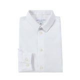 Non-Iron Mini Collar White Shirt - Long Sleeve