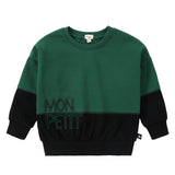 Green Colorblock Sweatshirt With Embroidery