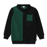 Green Corduroy Colorblock Polo