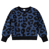 Blue Leopard Print Sweatshirt