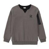 Grey Sweatshirt With Neck Detail