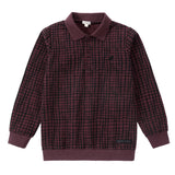 Grid Printed Polo With Bird Embroidery