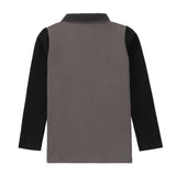 Grey and Black Colorblock Polo