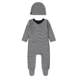 Black and White Striped Footie