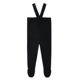 Black Ribbed Suspender Legging