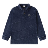 Dark Blue Stretch Denim Polo