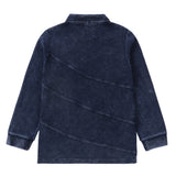 Dark Blue Stretch Denim Polo