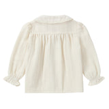 Ivory Textured Collared Blouse