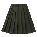 Forest Green Wide Pleat Skirt