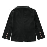 Green Velvet Double Breasted Blazer With Emblem