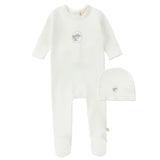 White Leaf Graphic Footie