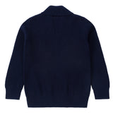 Navy Blue Double Breasted Knit Blazer