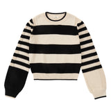 Tan & Black Color Block Sweater