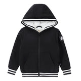 Black Sherpa-Lined Hoodie