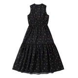 Black Floral Tiered Sleeveless Dress