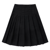 Black Wide Pleat Skirt