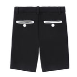 Black Shorts With Ivory Velvet Detail