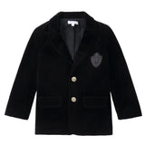 Black Velvet Blazer With Gold Buttons