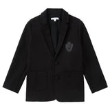 Black Stretch Emblem Blazer