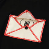 Black Sweatshirt With Envelope Applique Detail