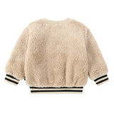 Light Tan Sherpa Sweatshirt With "PC" Patch