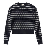 Navy Striped Criss-Cross Sweater