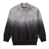 Grey Ombre Sweatshirt With Pointed Mock Neck