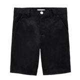 Black Velvet Shorts With Ivory Buttons
