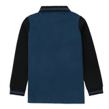 Blue and Black Colorblock Polo