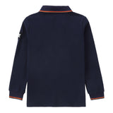 Navy Blue Polo With Colorful Stripe Details