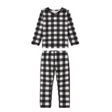 Black and Tan Gingham Print V-Neck Pajama