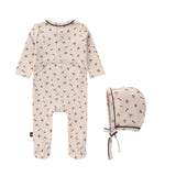 Light Tan Pinecone Printed Footie