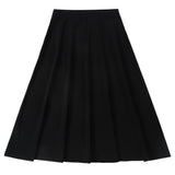 Black Lightweight Woven A-Line Skirt