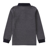 Heather Brown and Navy Stripe Polo