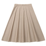 Tan Midi A-Line Skirt