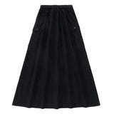 Black Corduroy Cargo Skirt