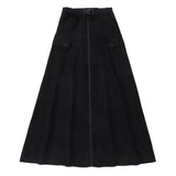 Black Corduroy Cargo Skirt