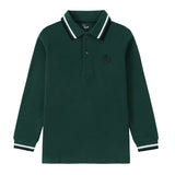 Emerald Green Polo With Black and White Striped Details