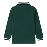 Emerald Green Polo With Black and White Striped Details