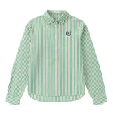 Teens Green Stripe Collared Shirt