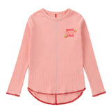 Girls Pink T-Shirt with Red Contrast